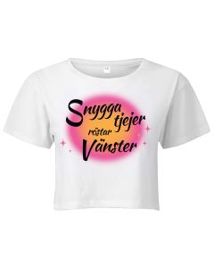 Crop Top dam - Snygga tjejer r&ouml;star v&auml;nster